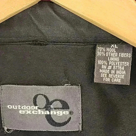 Outdoor Exchange Wool Blend Button Red Burgundy Jacket Men's XL - Picture 6 of 8